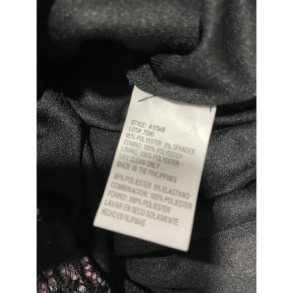 Saks Fifth Avenue Cocktail scuba sheath dress size 6 black lace Floral A17548 - Picture 5 of 10